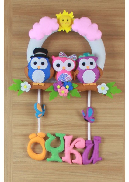 Öykü Isimli Baykuş Hastane Odası Kapı Süsü