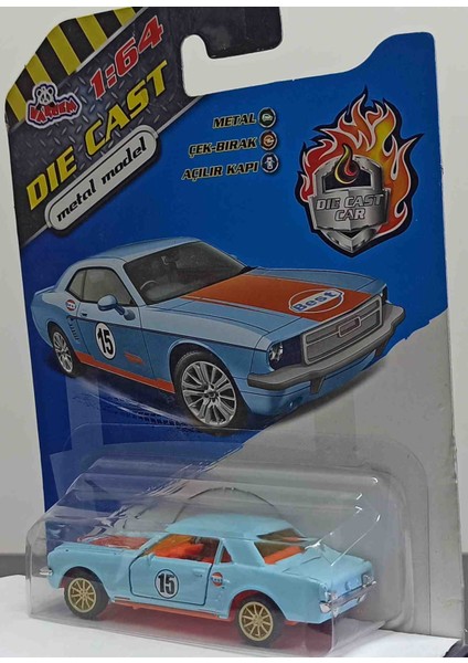 Dianomi Vardem 1:64 Ölçek (Gulf) Ford Mustang // Çek Bırak Kapıları Açılır. modelleri