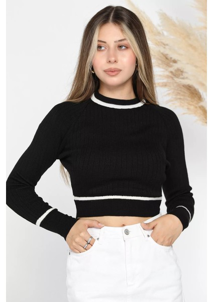 Fitilli Crop Triko Kazak