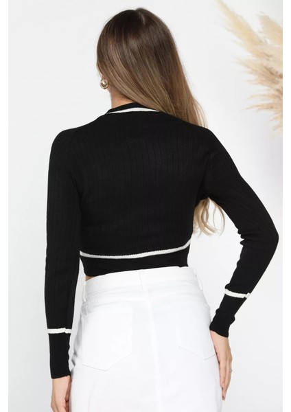 Fitilli Crop Triko Kazak