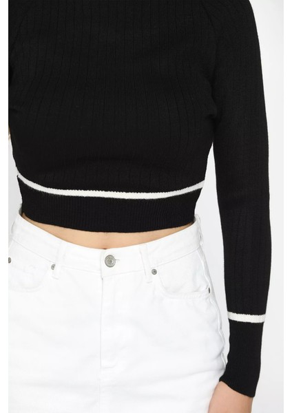 Fitilli Crop Triko Kazak