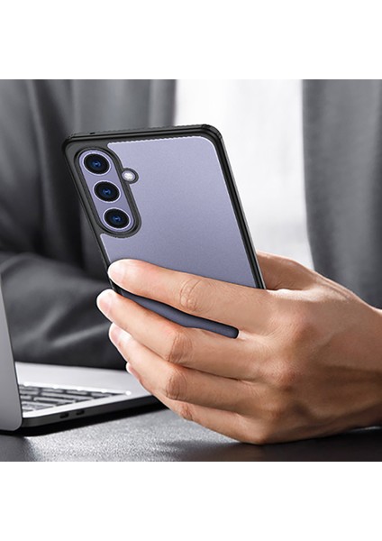 Galaxy S25 Kılıf Kamera Korumalı Şeffaf Arka Yüzey New Roll Kapak