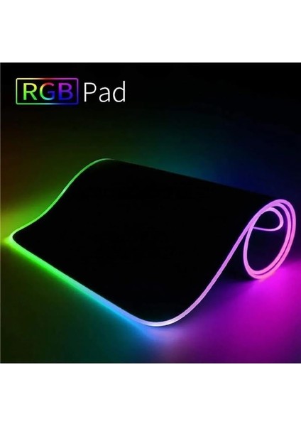 80X30CM Büyük Boy Xxl Resimli Desenli Mousepad Rgb LED Işıklı Gaming Gamer Oyuncu Mouse Pad (Petek)