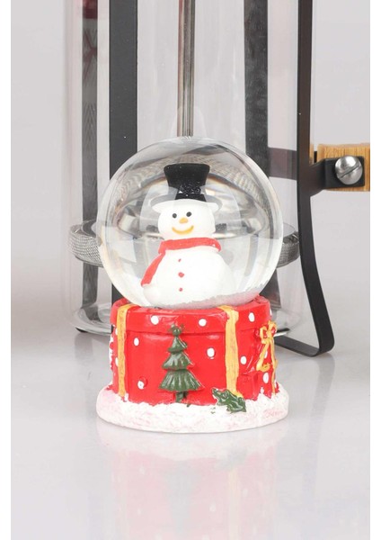 Özel Kutulu Mutlu Yıllar Serisi Frenchpress, Kupa, Çam Ağacı ve Kar Küresi Seti "yeni Yıl Merry Chrıstmas "