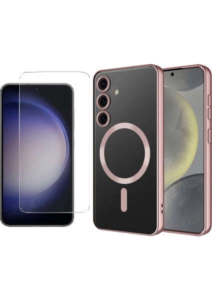 Samsung Galaxy S24 Kılıf Kamera Korumalı Magsafe Wireless Şarj Özellikli Zore Demre Kapak + Nano Ekran Koruyucu