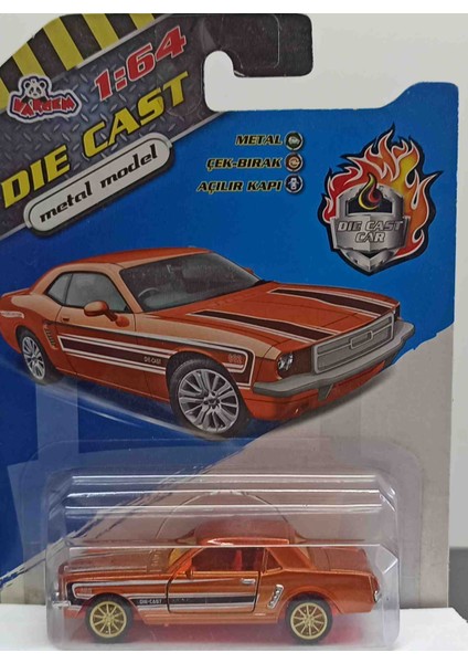 Dianomi Vardem 1:64 Ölçek Ford Mustang Or // Çek Bırak Kapıları Açılır