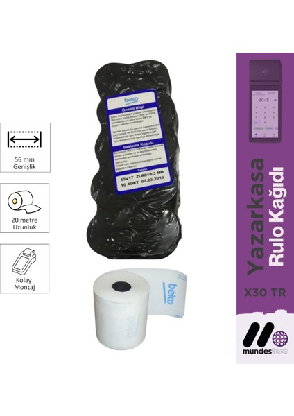 X30 Tr Yazarkasa Rulosu ( 1 Paket - 10 Adet )