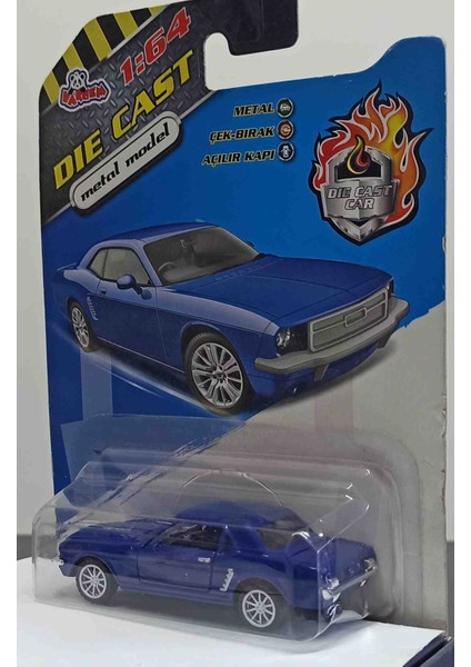 Dianomi Vardem 1:64 Ölçek K. Mavi Ford Mustang// Çek Bırak Metal Araba Kapıları Açılır. fiyatları