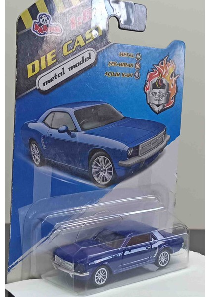 Dianomi Vardem 1:64 Ölçek K. Mavi Ford Mustang// Çek Bırak Metal Araba Kapıları Açılır. modelleri