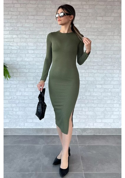 Bisiklet Yaka Likralı Elbise fiyatları