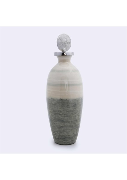 Sage Cam Metal Taş Kapaklı Şişe 16*16 cm