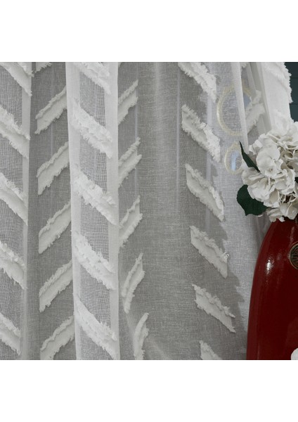 Milano Keten Ekru 1 x 3 Sık Pile Tül Perde modelleri