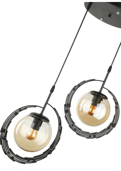 Titan 2.li Avize Siyah Bal Cam