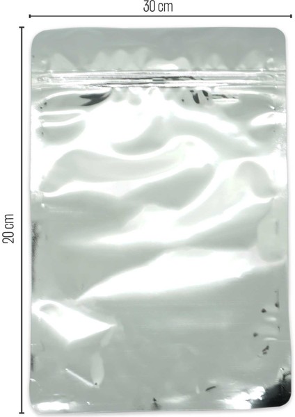 20*30*10 Şeffaf Metalize Kilitli Doypack 50 Adet