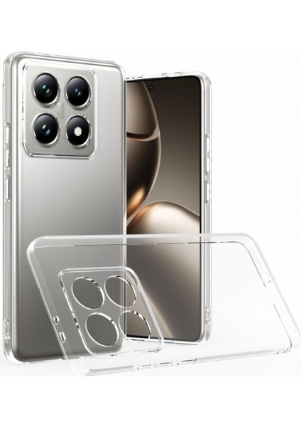 Xiaomi Mi 14T Pro Uyumlu Kılıf Kamera Korumalı Şeffaf Ultra Ince Esnek Renksiz Silikon Kapak