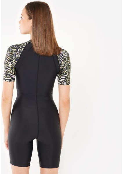 Nabaiji Kadın Şortlu Mayo - Siyah - Desenli fırsatları