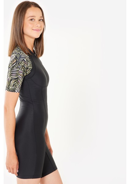 Nabaiji Kadın Şortlu Mayo - Siyah - Desenli indirimleri