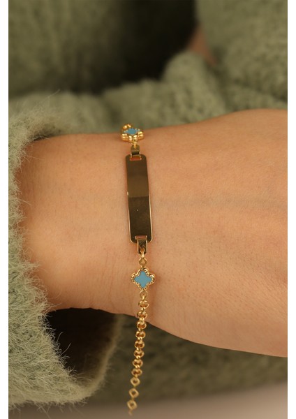 Mavi Yoncalı Çocuk Altın Bileklik CGKBLK0268 fiyatları