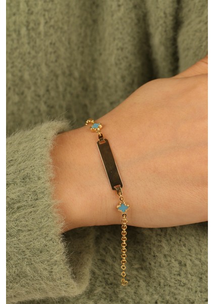 Mavi Yoncalı Çocuk Altın Bileklik CGKBLK0268 modelleri