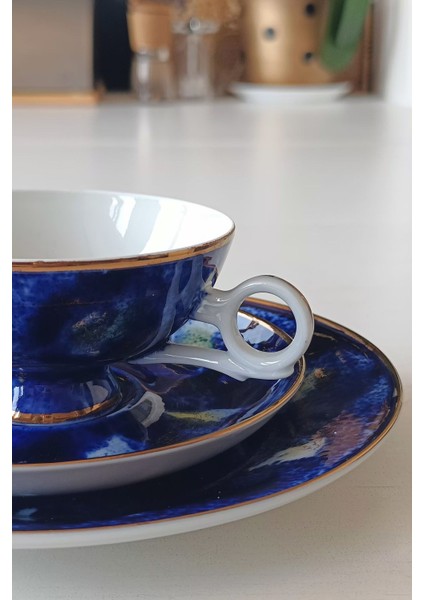 Wallendorf Gece Gökyüzü Desenli Vintage Çay Fincanı Seti 3 Parça fiyatları