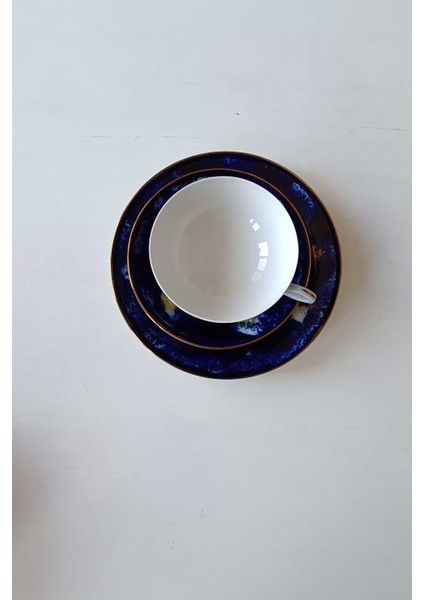 Wallendorf Gece Gökyüzü Desenli Vintage Çay Fincanı Seti 3 Parça modelleri