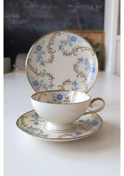 12401 Vintage Çay Fincanı Seti 3 Parça