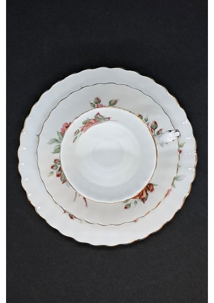 Centennial Rose Yıldönümü Gülü Vintage Çayfincanı 3 Parça modelleri