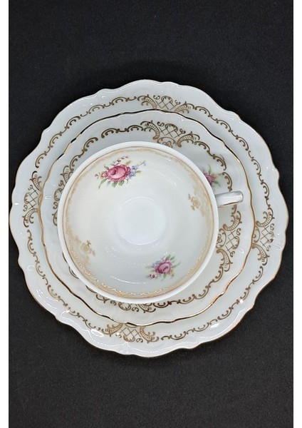 Tomurcuk Çiçekli Vintage Çay Fincanı 3 Parça modelleri