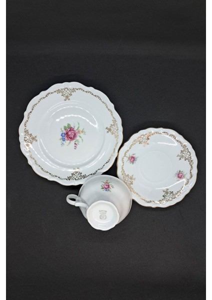 Tomurcuk Çiçekli Vintage Çay Fincanı 3 Parça indirimleri