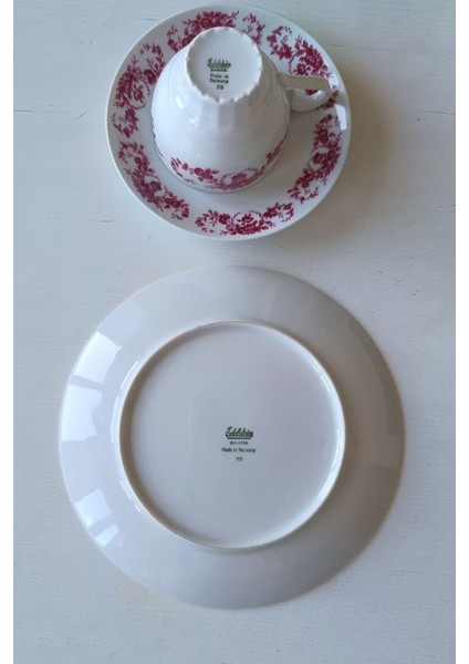 Edelstein 73 Pembe Gül Desenli Vintage Çay Fincanı Seti 3 Parça indirimleri
