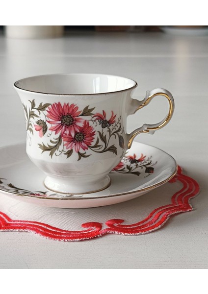 Nurantik Royal Vale Antika Çay Fincanı Çiçek Desenli modelleri