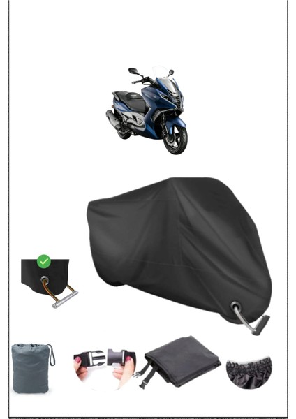 Arora Gt 125 Için Kilit Uyumlu Siyah Motosiklet Branda, Güvenli, Su Geçirmez