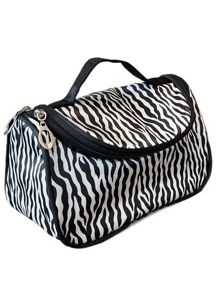 Zebra Desenli Makyaj Çantası Basit Taşınabilir Kozmetik Çantası (Yurt Dışından)