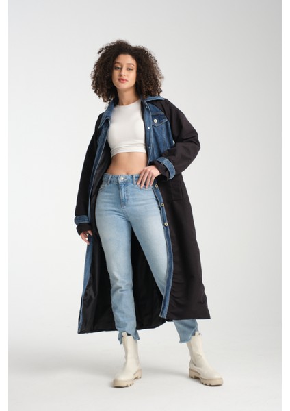 Kadın Denim Trençkot 1076
