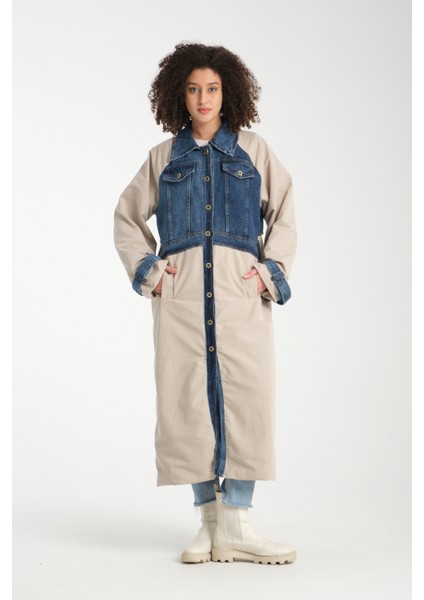 Kadın Denim Trençkot 1076