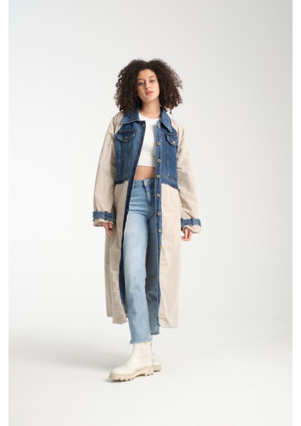 Kadın Denim Trençkot 1076 modelleri