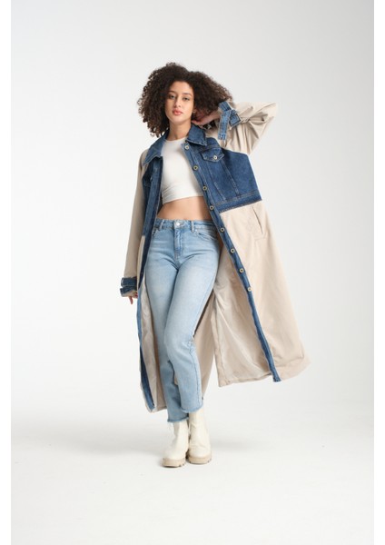 Kadın Denim Trençkot 1076 indirimleri