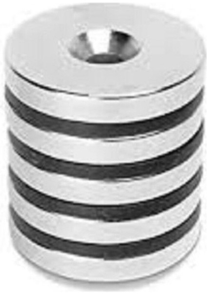 2 Adet Neodyum Mıknatıs 40MM x 5mm Havşa Delikli Güçlü Magnet