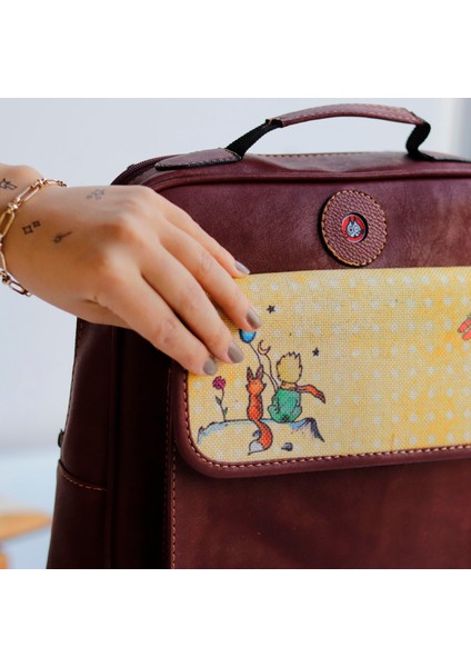 Küçük Prens Desen Unisex Canta Hem Sırt Hem Capraz Hem Elde Etnik Bohem Style - BORDO fiyatları