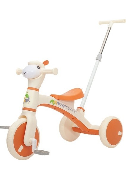 Çocuk Arabası 3-6 Yaş Erkek ve Kız Bebek Itme Çubuğu ile Açık Müzik Hafif Çocuk Pedallı Araba Üç Tekerlekli Bisiklet Pedallı Araba (Yurt Dışından)