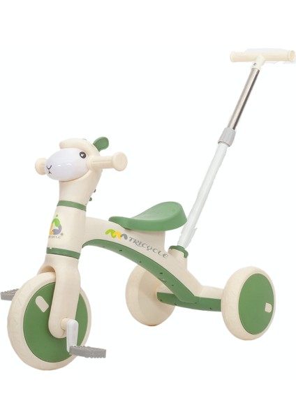 Çocuk Arabası 3-6 Yaş Erkek ve Kız Bebek Itme Çubuğu ile Açık Müzik Hafif Çocuk Pedallı Araba Üç Tekerlekli Bisiklet Pedallı Araba (Yurt Dışından)