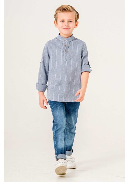 Uzun Kol Yarım Düğmeli 2 Parça Erkek Çocuk Gömlekli Takım fiyatları