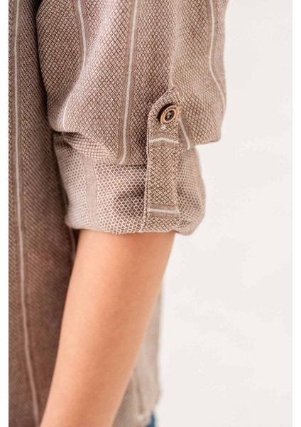 Uzun Kol Yarım Düğmeli 2 Parça Erkek Çocuk Gömlekli Takım fırsatları