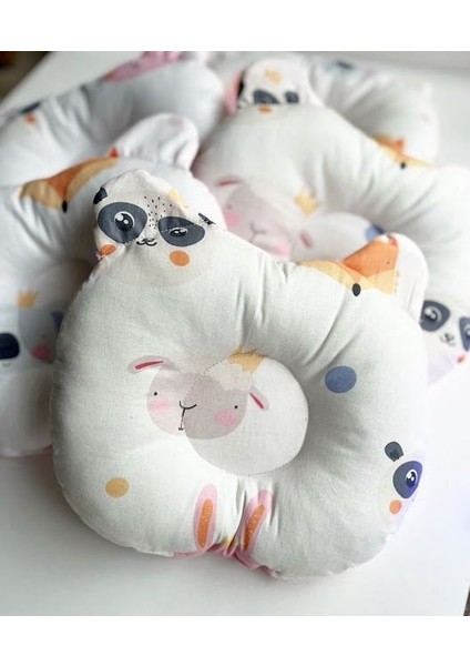 Pembe Dama Koca Kafa Hayvanlar Poplin Düz Kafa Yastığı fiyatları