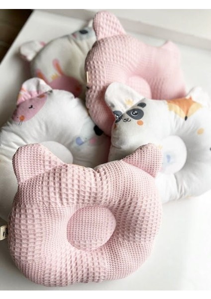 Pembe Dama Koca Kafa Hayvanlar Poplin Düz Kafa Yastığı indirimleri