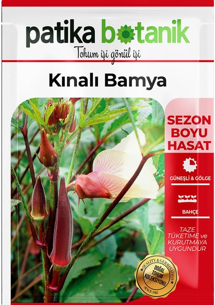 100 Adet Kınalı Bamya Tohumu