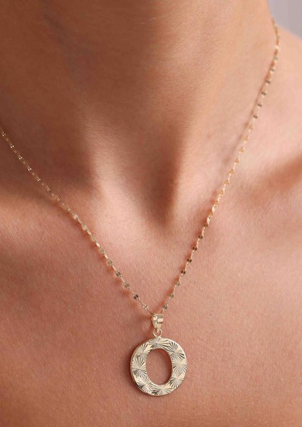 14 Ayar Altın O Harf Füzyon Kolye fiyatları