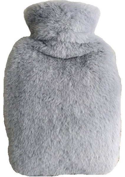 Sıcak Su Torbası Yan Cepli Gri Peluş Termofor 27X17X2CM 750ML
