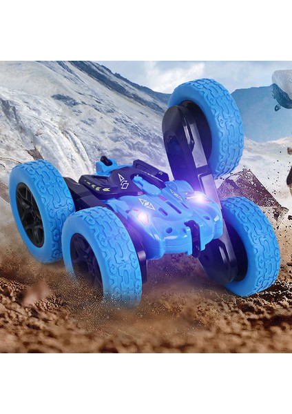 2.4ghz Uzaktan Kumandalı Full Fonksiyon Yedek Şarjlı Batarya Işıklı 4x4 Rc Akrobat Araba Mavi
