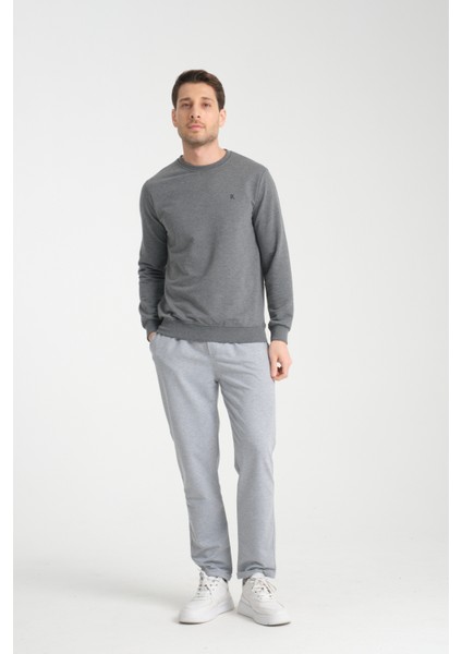 Erkek Uzun Kol Bisiklet Yaka Sweatshirt 3206